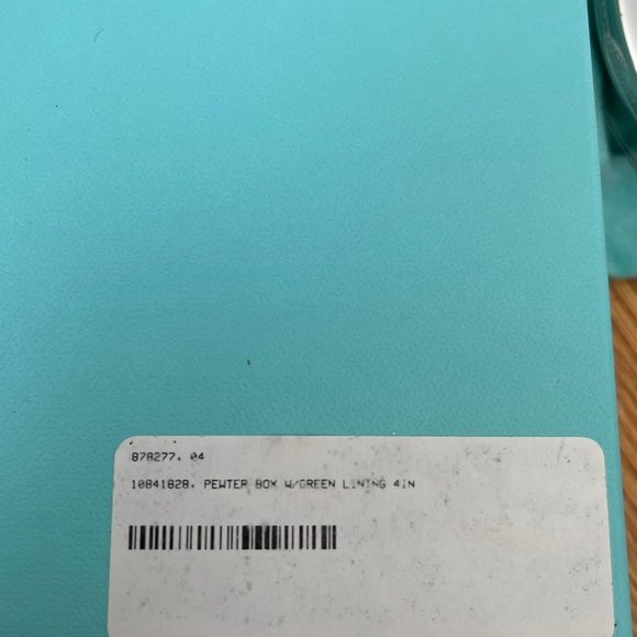 NEW Tiffany & Co. Pewter Box w/ Green Lining 4IN - Picture 7 of 9